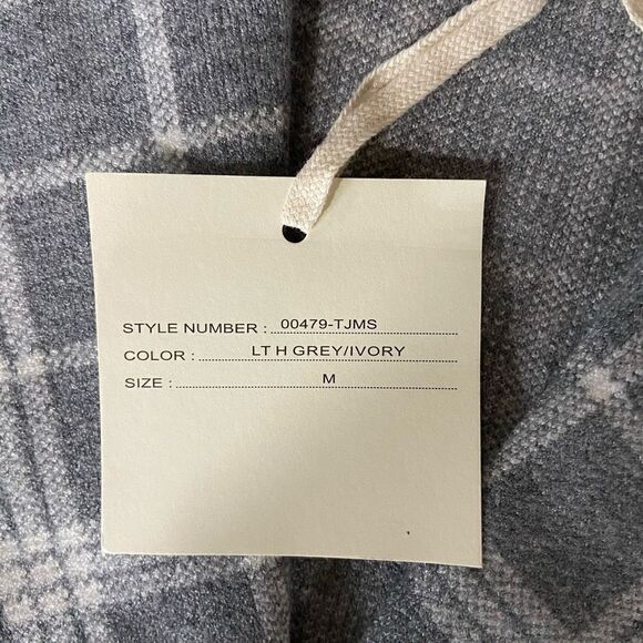 Marled Double Breasted Button Front Collared Plaid Vest Gray/White Medium NWT - Picture 7 of 9